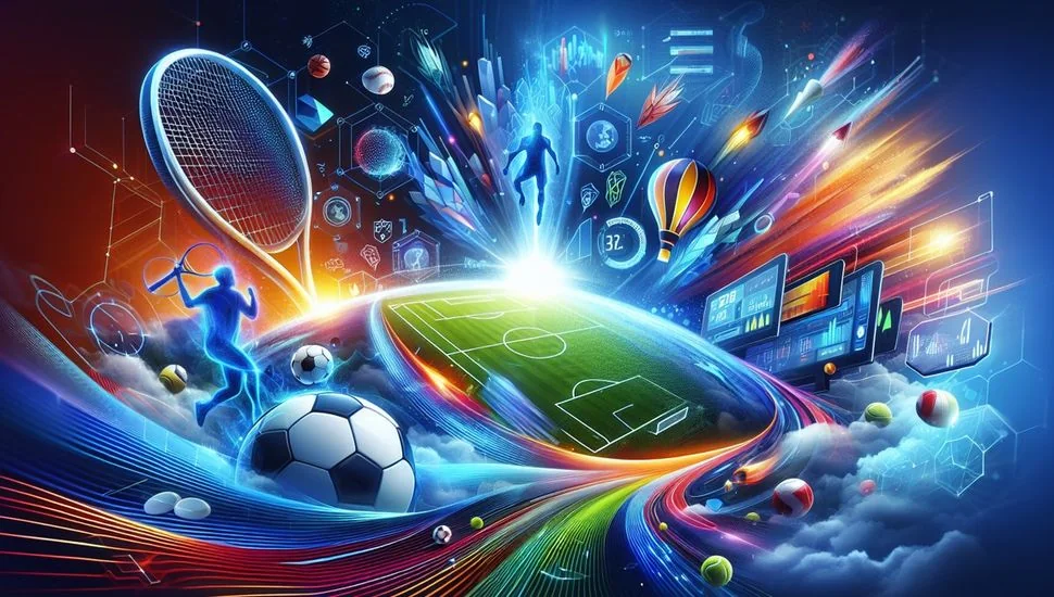 Pengguna meninjau pertandingan olahraga melalui perangkat mobile